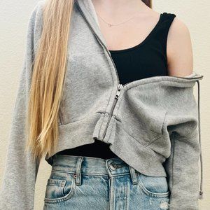 Brandy Melville Grey Crystal Hoodie